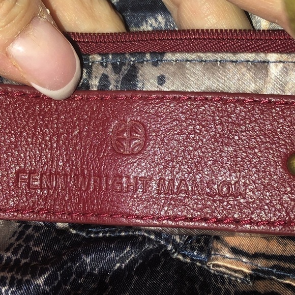 Fenn, Wright Manson -red Pebbled Leather Tote Bag with crossbody strap - Picture 10 of 13